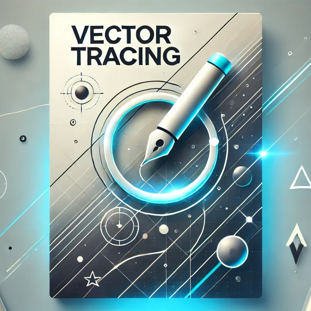 DALL·E 2024-09-29 20.51.14 - A modern and sleek thumbnail design for 'Vector Tracing.' The design features a stylized pen tool icon tracing along smooth curves and sharp lines, re